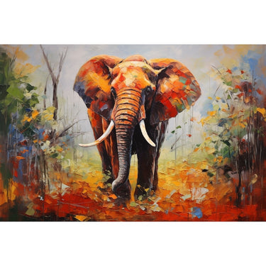 Colorful Elephant Painting Art